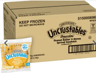 SNDWCH UNCRUSTABLE PEANUT / 72/2.6OZ / SMUCKERS