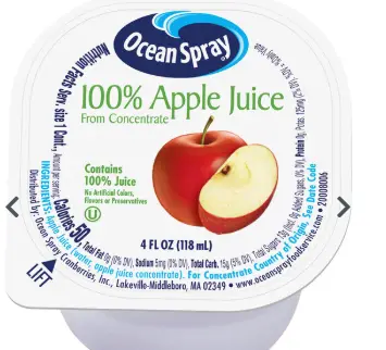JUICE APPLE 100% JUICE NO THAW / 48/4 OZ / OCNSPRY 