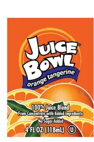 JUICE ORANGE TANGERINE 100% BOX / 44/4 OZ / JUICEBWL