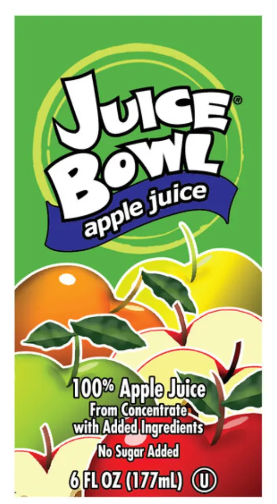 JUICE APPLE 100% BOX W/STRAW / 44/4 OZ / JUICEBWL 