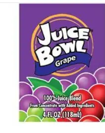 JUICE GRAPE 100% BOX W/STRAW / 44/4 OZ / JUICEBWL 