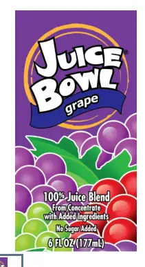 JUICE GRAPE 100% BOX W/STRAW / 40/6 OZ / JUICEBWL 