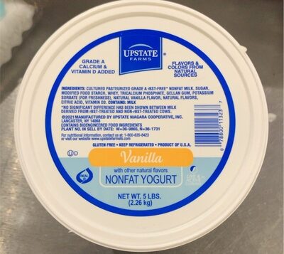 YOGURT VANILLA NF TUB / 4/5 LB / UPST FRM 