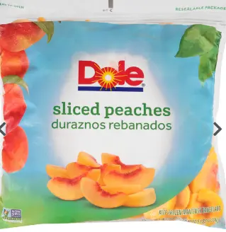 PEACH SLCD IQF / 2/5 LB / DOLE 