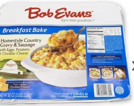 SAUSAGE W/EGG CNTRY GRAVY CHED / 4/5 LB / BOBEVANS