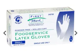 GLOVE LATEX SM PWDR FREE / 4/100 CT / FRST MRK 