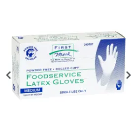 GLOVE LATEX MED PWDR FREE / 4/100 CT / FRST MRK 