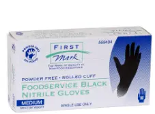 GLOVE NITRILE MED PWDR FREE BLK / 4/100 CT / FRST MRK