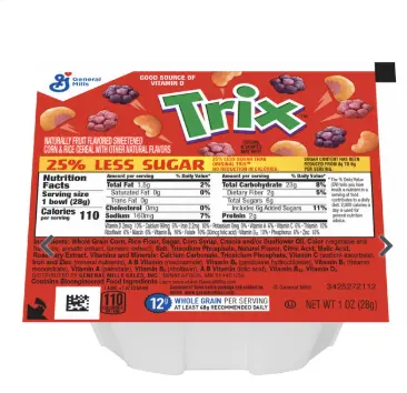 CEREAL TRIX REDUCED_SUGAR BOWLPACK SPECIAL EDITION 96/1 OZ