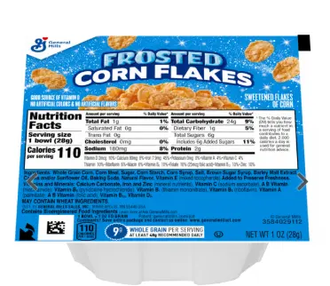 CEREAL CORN FLAKES FROSTED BOWLPACK 96/1 OZ
