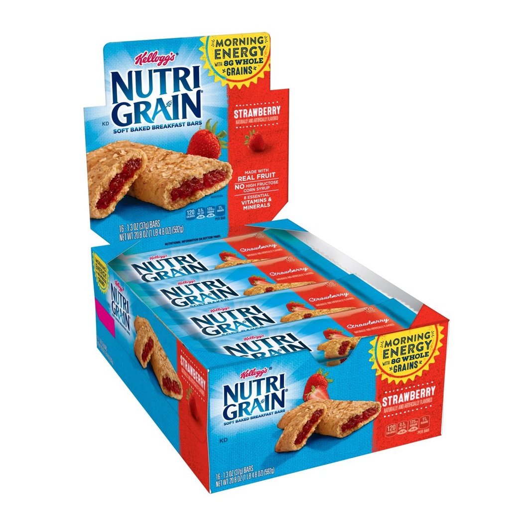 Kellogg's 35945 Nutri-Grain Cereal Bars, Strawberry, Indv Wrapped 48/1.3 OZ