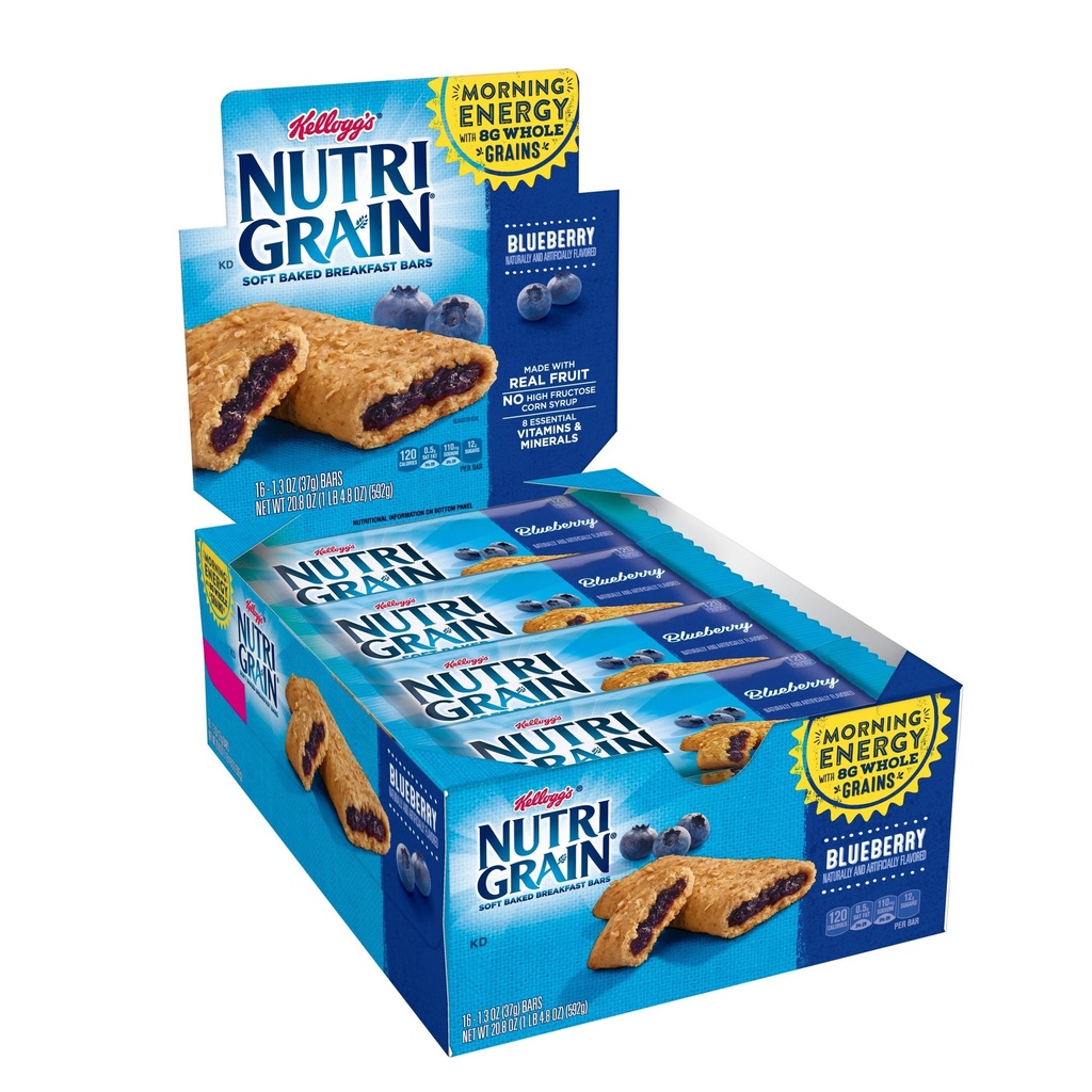Kellogg's 35745 Nutri-Grain Cereal Bars, Blueberry, Indv Wrapped 48/1.3 OZ
