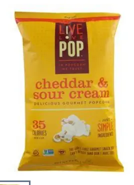 POPCORN SOUR CREAM AND CHEDDAR SNACK LIVE LOVE POP 12/4.4 OZ