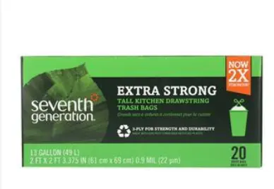 BAGS TRASH TALL KITCHEN EXTRA STRONG SEVENTH GENERATION 12/20 CT