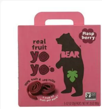 FRUIT REAL RASPBERRY YOYO SNACK BEAR NAKED 6/3.5 OZ
