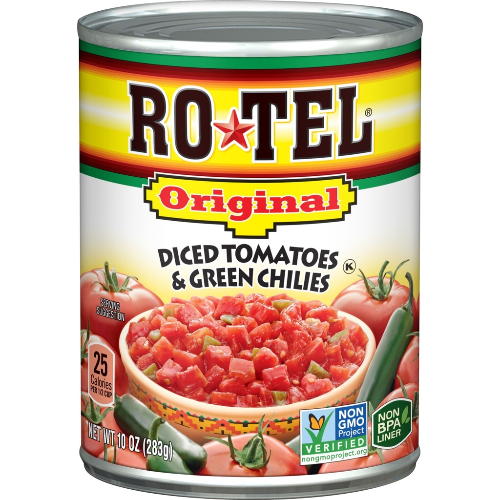 TOMATO DICED W/GRN CHILE ROTEL 24/10 OZ
