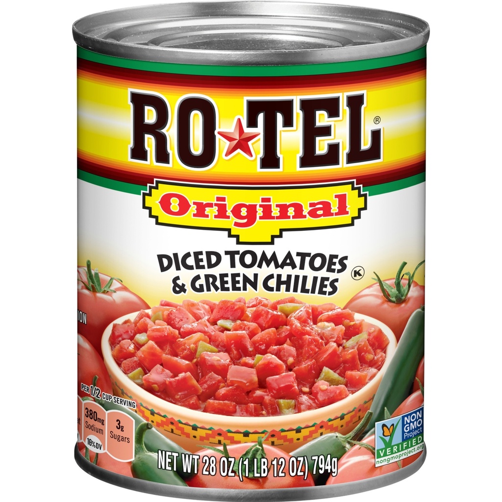 ROTEL Original Diced Tomatoes and Green Chilies  28 Oz