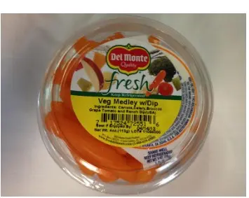 VEGETABLE MEDLEY VARIETY W/DIP BROCCOLI FLORET BABY CARROT CELERY GRAPE TOMATO    24/4 OZ