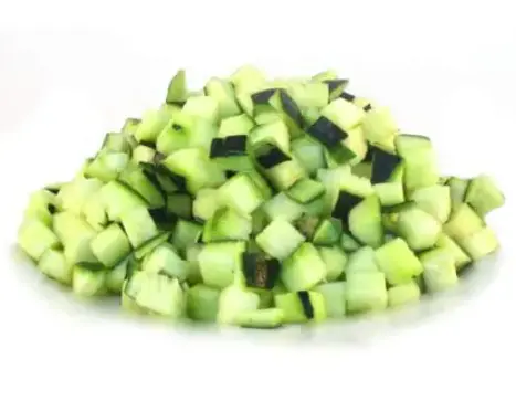CUCUMBER DICED 3/8 IN SKIN-ON EAST COAST FRESH CUT 4/5 LB