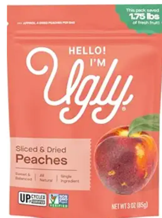 PEACH DRIED AND DICED THE UGLY COMPANY LLC  12/4 OZ