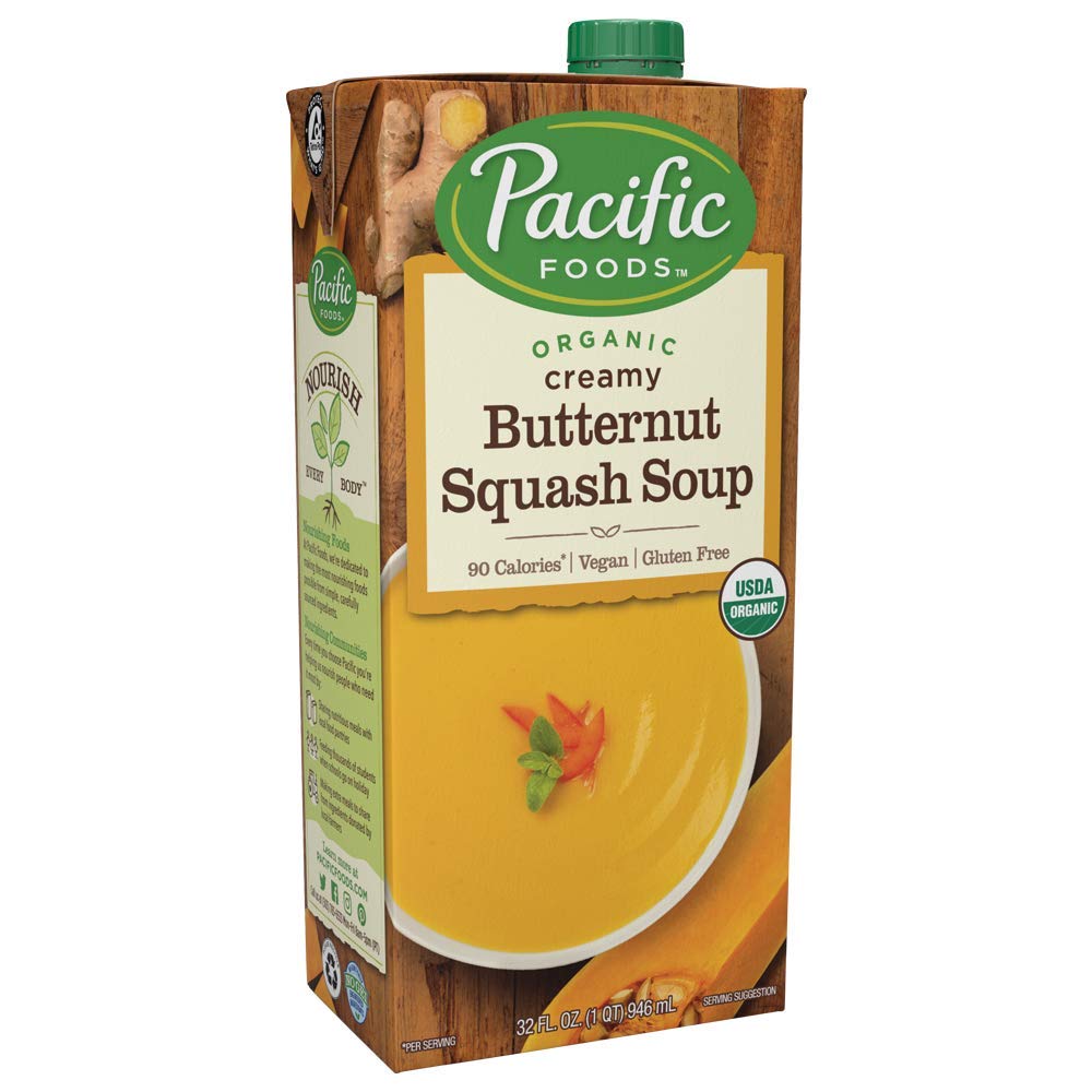 Pacific Foods Plant Based Organic Gluten Free Vegan Creamy Butternut Squash Soup - 12/32 OZ