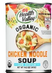 SOUP NOODLE CHICKEN NO SALT ADDED ORGANIC- HEALTH VALLEY 12/14.5 OZ