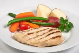 CHICKEN BREAST FOUR OUNCE GRILLED FULLY-COOKED FROZEN GRILL MARK  1/5 LB