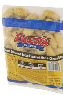 APPETIZER MAC AND CHEESE GOUDA BACON BITE BATTERED  1/2 LB