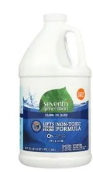 BLEACH CHLORINE CLEAR AND FREE SEVENTH GENERATION  64 OZ