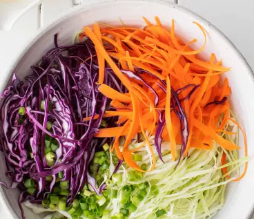CABBAGE SHREDDED GREEN AND RED WITH CARROT  1/5 LB