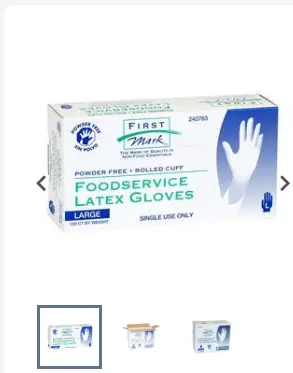 [240763] GLOVE LATEX LG PWDR FREE / 4/100 CT / FRST MRK 