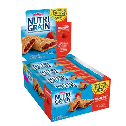 [57056] Kellogg's 35945 Nutri-Grain Cereal Bars, Strawberry, Indv Wrapped 48/1.3 OZ
