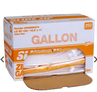 [562164] BAG PLASTIC STORAGE 1 GALLON ZIP SLIDE