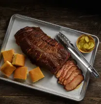 [803542] BEEF BRISKET SMOKED SLICED FULLY-COOKED FROZEN TRU Q BARBEQUE 6/3.25 LB