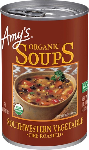 [709777] Amy's Kitchen Organic Soup Fire Roasted Southwestern Vegetable 12/14.3 OZ