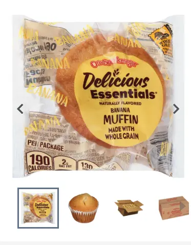 [404386] MUFFIN BANANA WHL GRAIN IW FZ / 72/2 OZ / DLCSSTLS