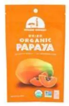 [716937] PAPAYA FRUIT DRIED ORG  6/2 OZ