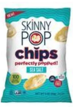 [782707] CHIP POP SEA SALT SNACK SKINNYPOP POPCORN  12/4 OZ