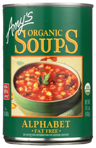 [716544] Amy's Organic Soup Alphabet 12/14.1 OZ