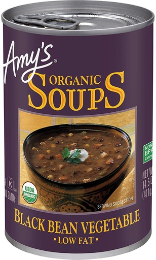 [707853] Amy's Organic Soup Black Bean Vegetable 14.5 Fl Oz