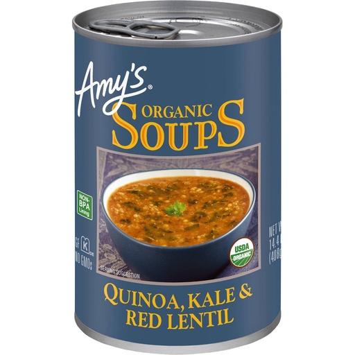 [713896] Amy's Organic Soups Quinoa Kale and Red Lentil Soup 14.4 Fl Oz