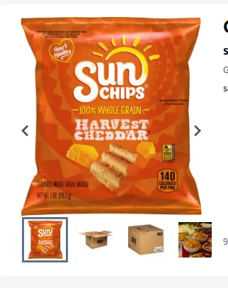 [985665] CHIP MLT-GRN HARVEST CHED / 104/1 OZ / SUNCHIPS