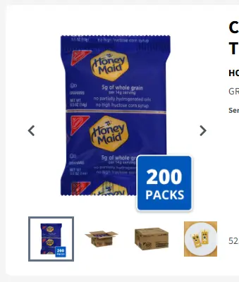 [52554] CRACKER GRAHAM HONEY .5 OZ TFF / 200/2 CT / HONEY MD
